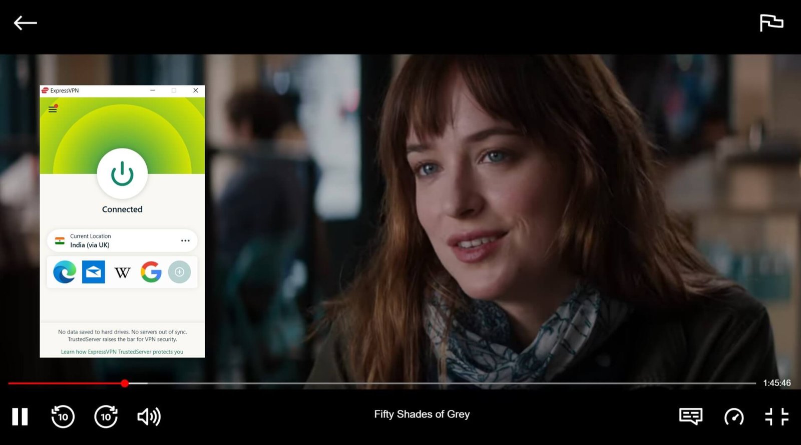 image showing Fifty Shades of Grey movie streaming on Netflix from the US
