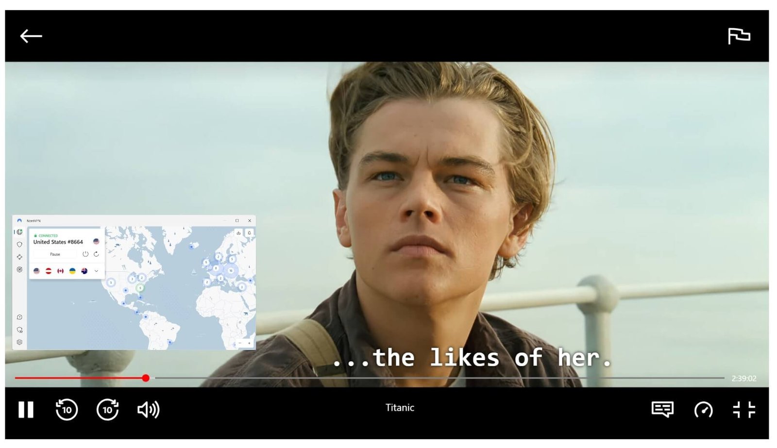 Using a VPN to stream Titanic on Netflix US